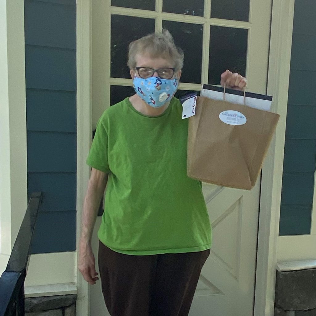 woman holding bag