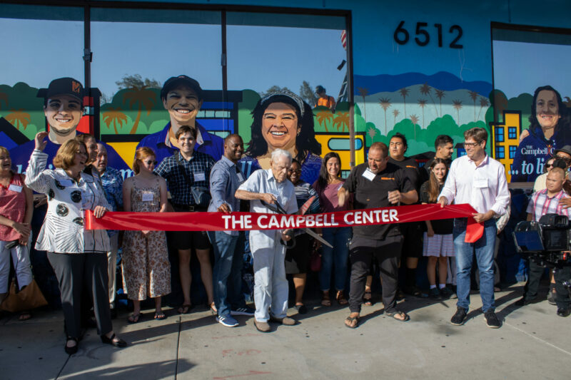 Founder Jerry Campbell unviels new mural at The Campbell Center.